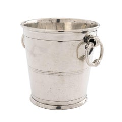 Italian Polished Pewter Ice Pail by La Bottega Del Peltro '1970s'