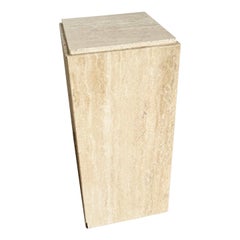 Italian Polished Travertine Rectangular Pedestal