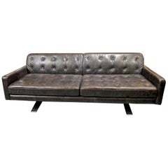 Italian Polrona Frau-Style Leather Sofa
