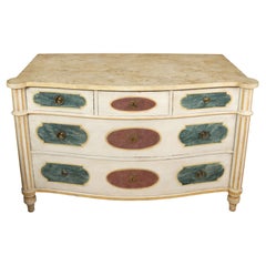 Italian Polychrome Commode with Faux Marble Top