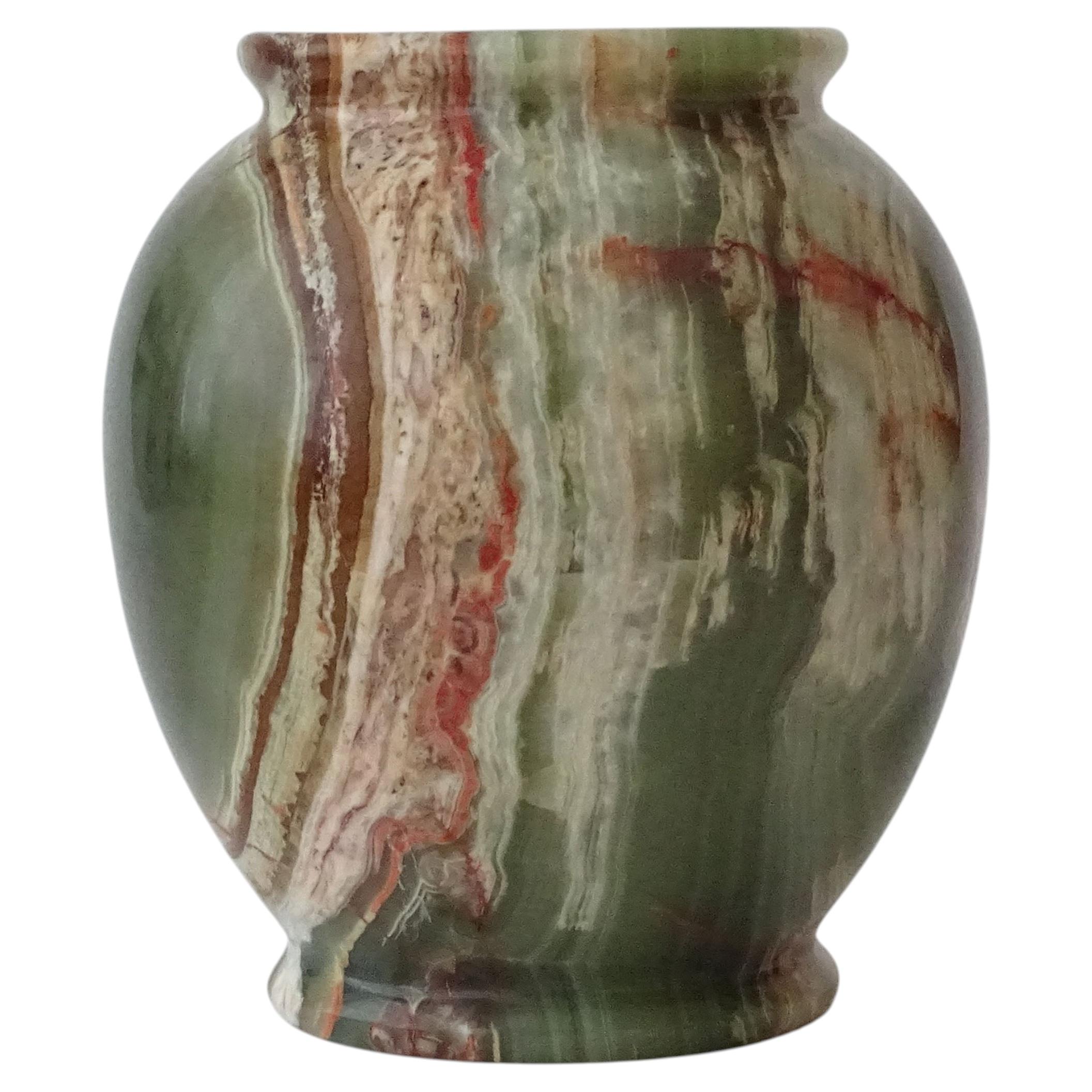 Italian Polychrome Onyx Stone Vase, 1960s