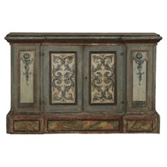Italian Polychrome-Painted Wood Credenza with Hidden Compartment, 18Th C
