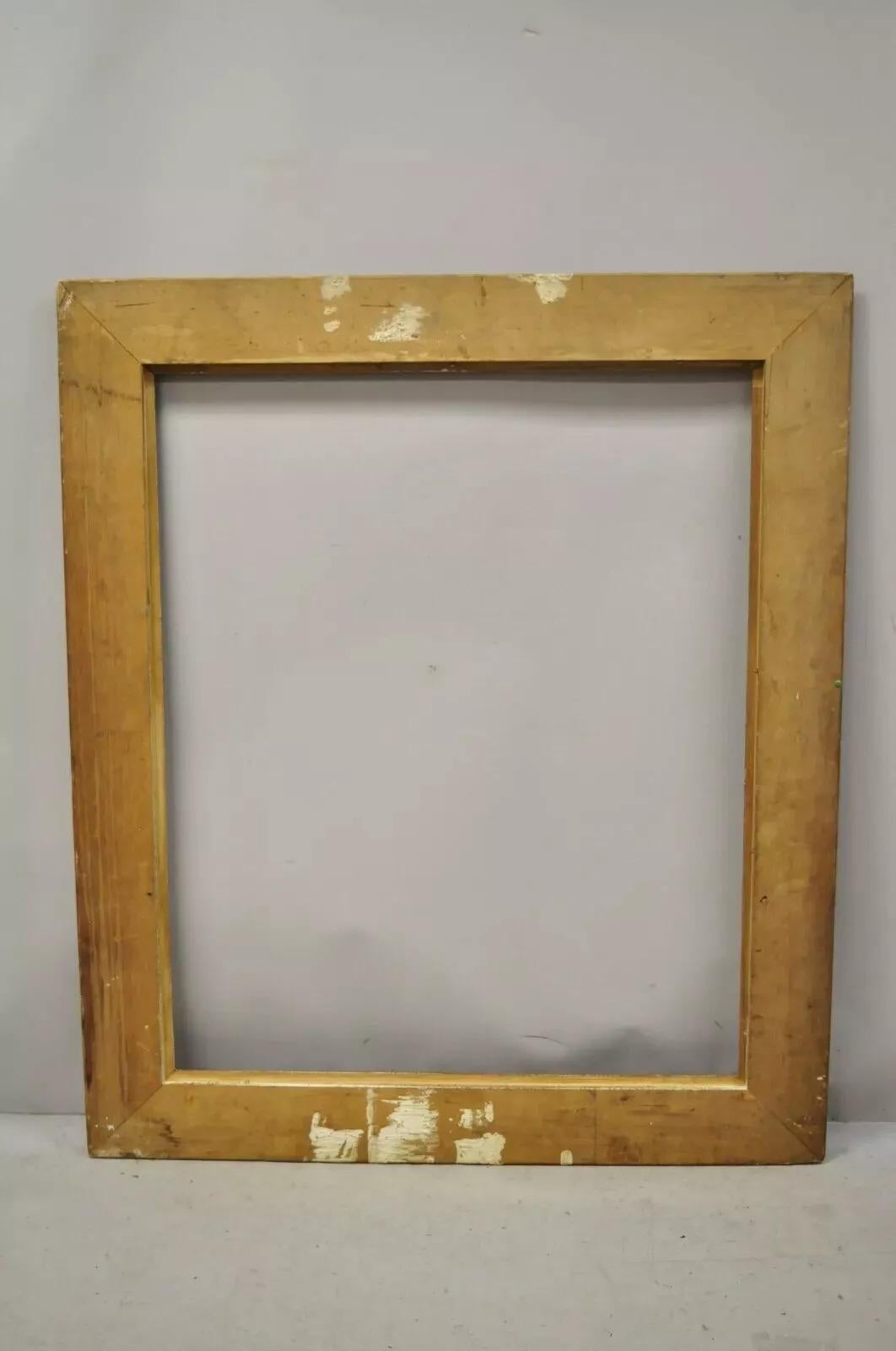 Marco Italiano Para Pintura Florentina De Madera Tallada Dorada Policromada 51x33 en venta 5