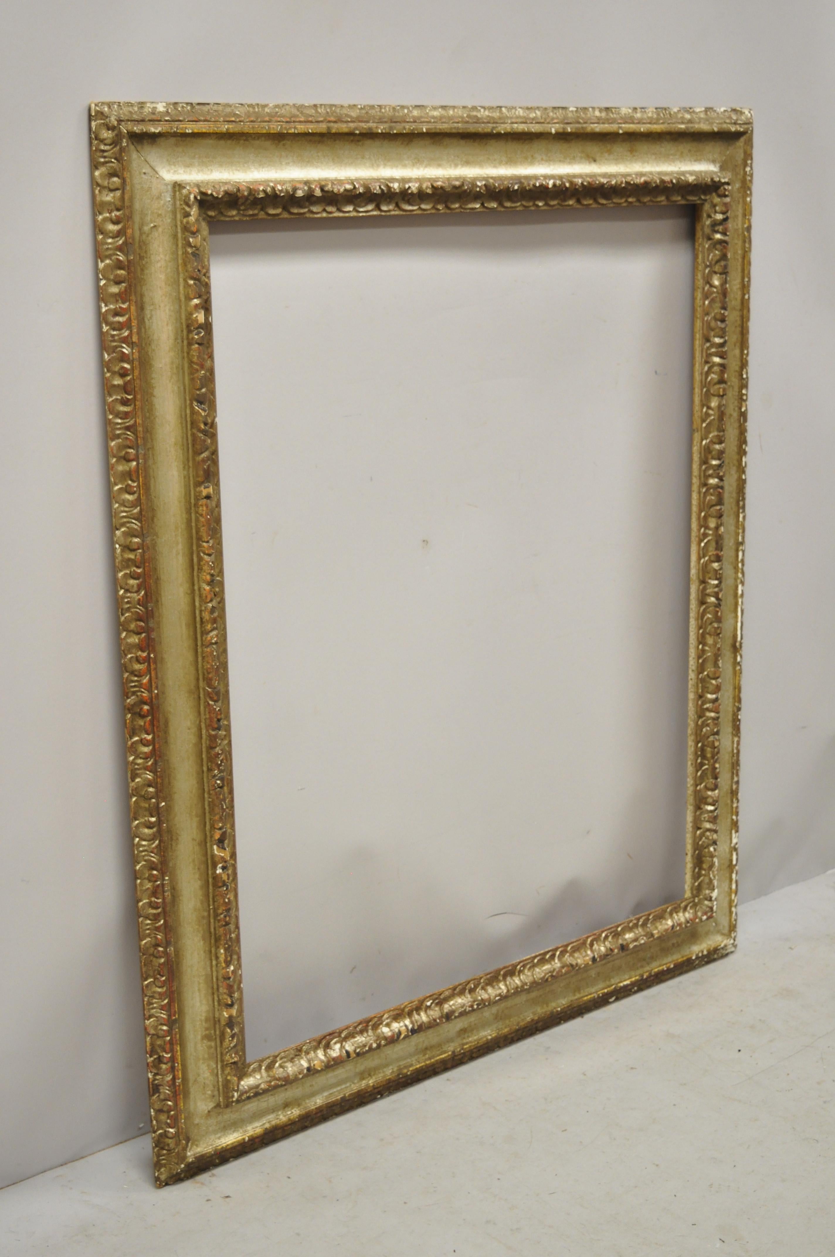 Italian Polychrome Parcel Gilt Carved Wood Florentine Painting Frame For Sale 7