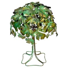 Italian Polychromed Tole Grapevine Topiary Table Lamp, Circa 1960s