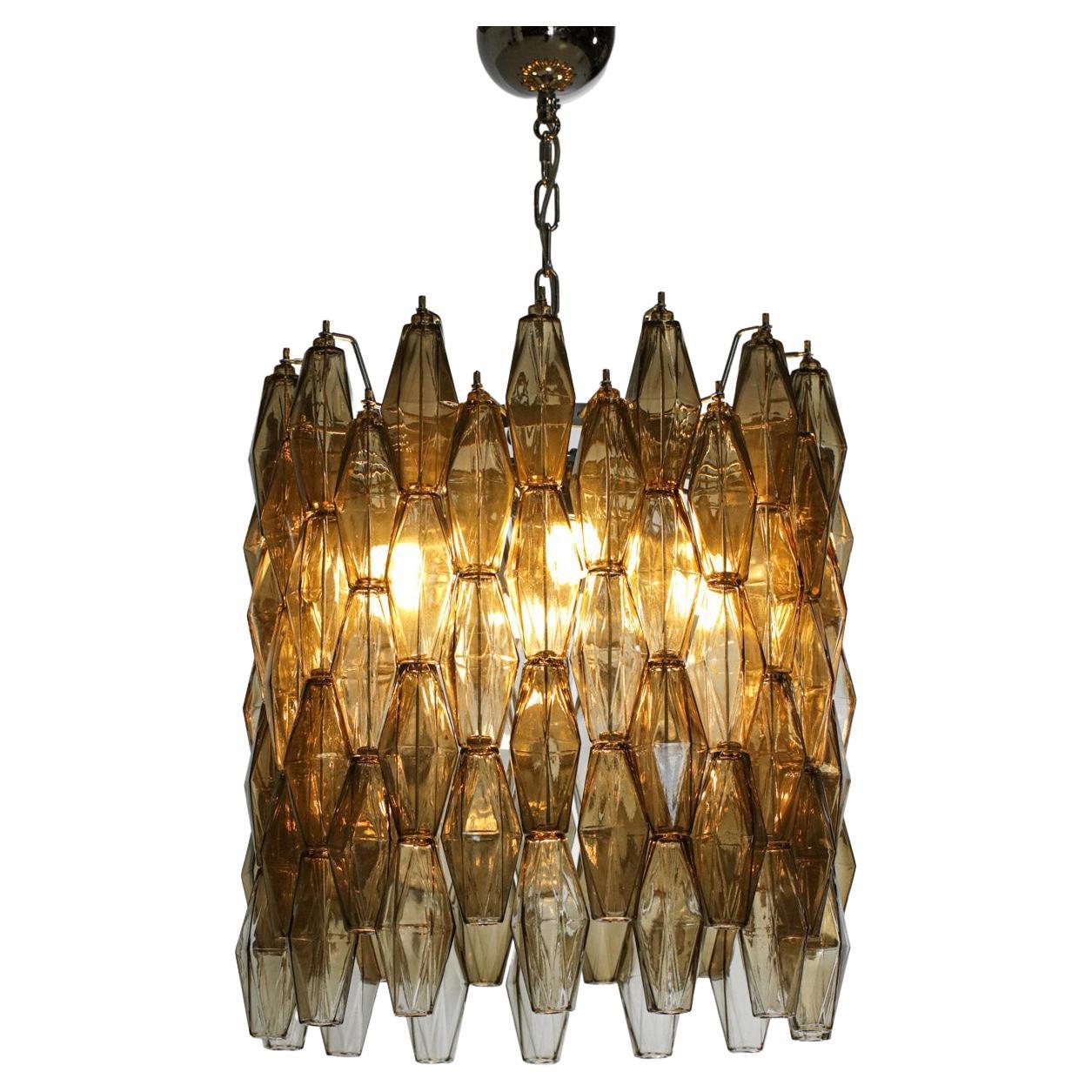 Italian Polyhedral chandelier modern cylindrical glass Murano "Domini" - EL149