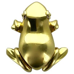 Frosch-Brosche aus Gelbgold mit italienischem Pomellato
