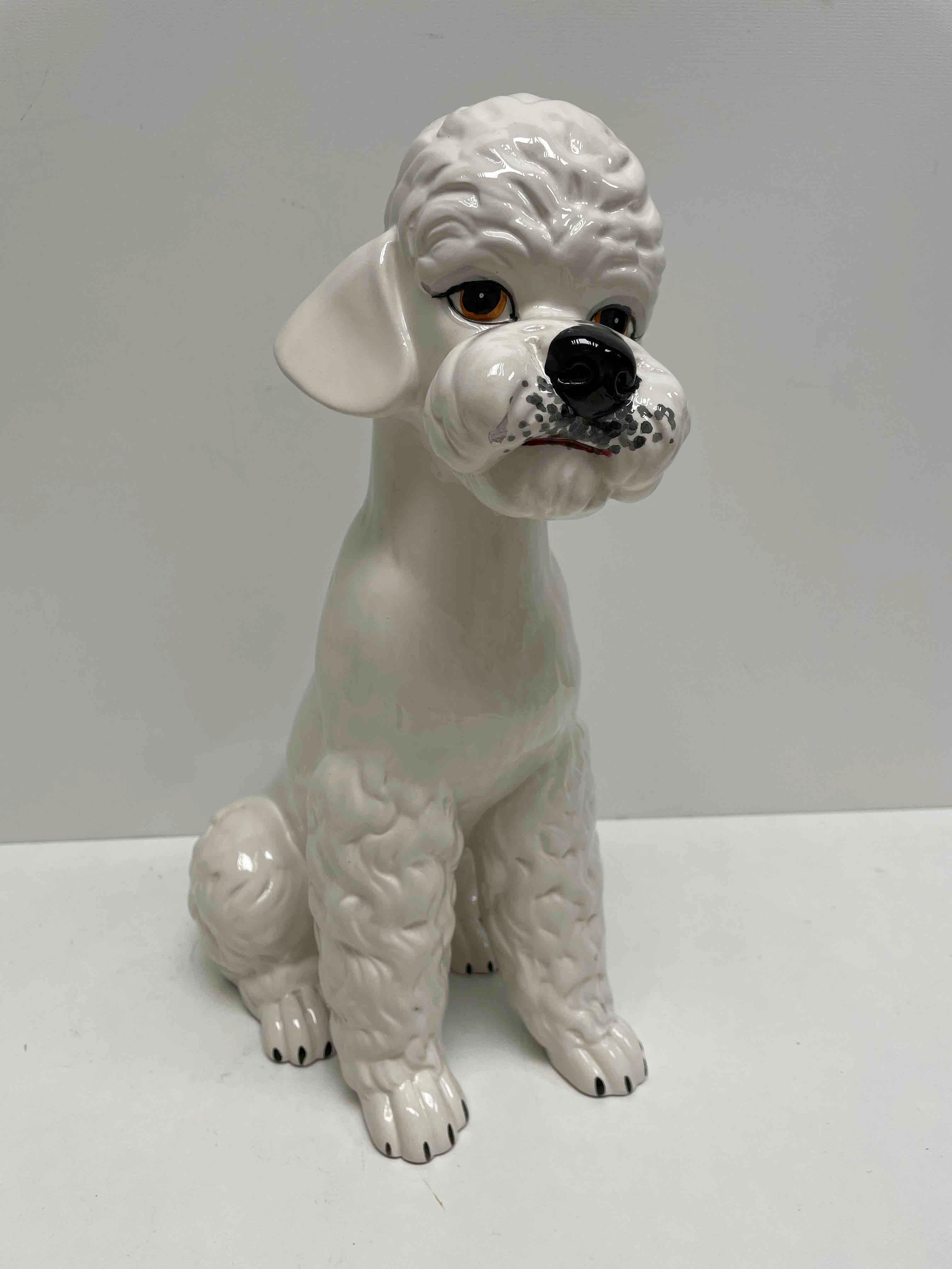 ceramic poodle statue