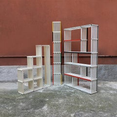 Italian Pool Shop Lacquared Color Wood Folding Bookcases, 1970s