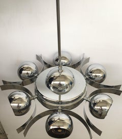 Italian Pop Art Space Age Chrome Ceiling Lamp with Six Balls, 1960s