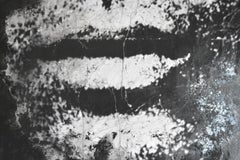 Italian Pop Artist Anna Bianchi’s Lenny Kravits Abstract Black and White Acrylic