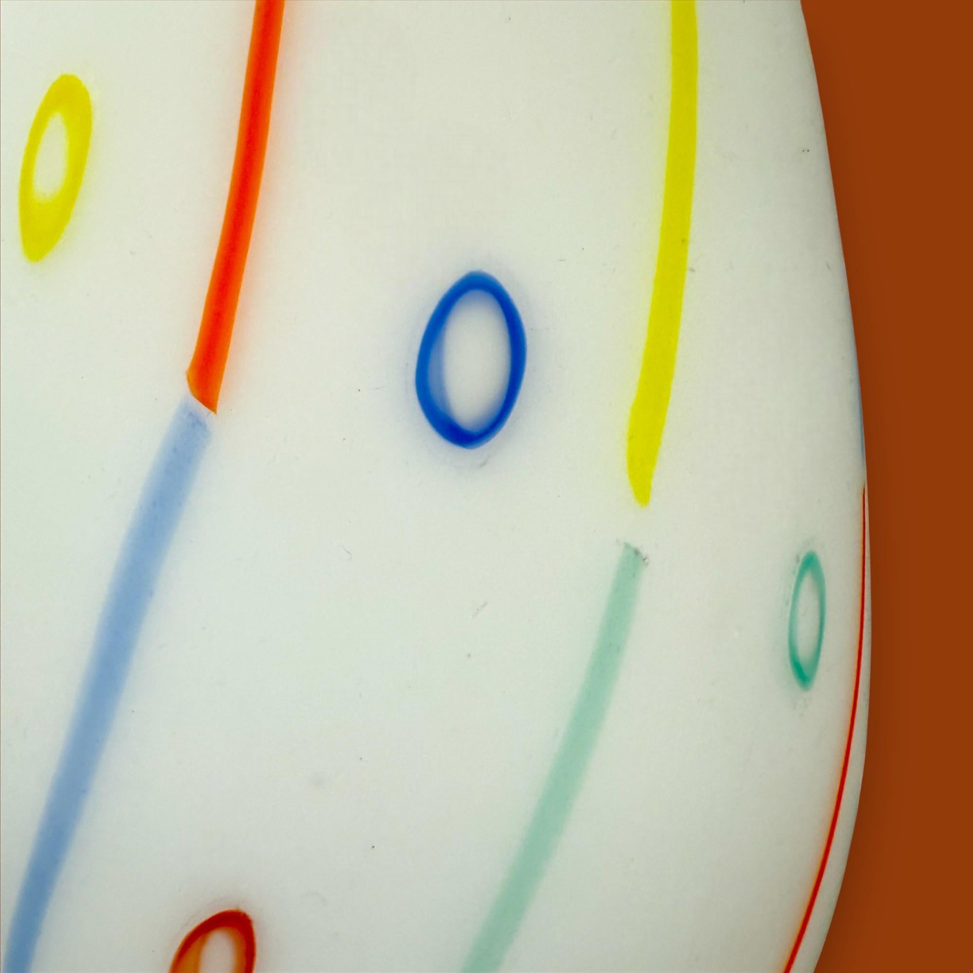 Lampe vintage POP en verre de Murano et chrome peinte à la main, circa 1970 en vente 2