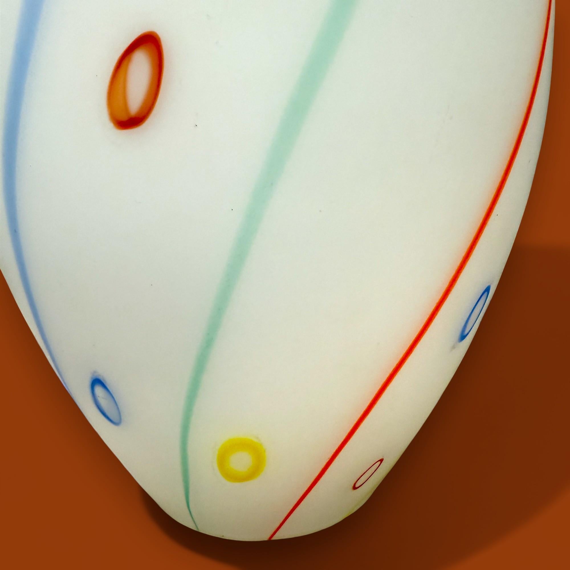 Lampe vintage POP en verre de Murano et chrome peinte à la main, circa 1970 en vente 3