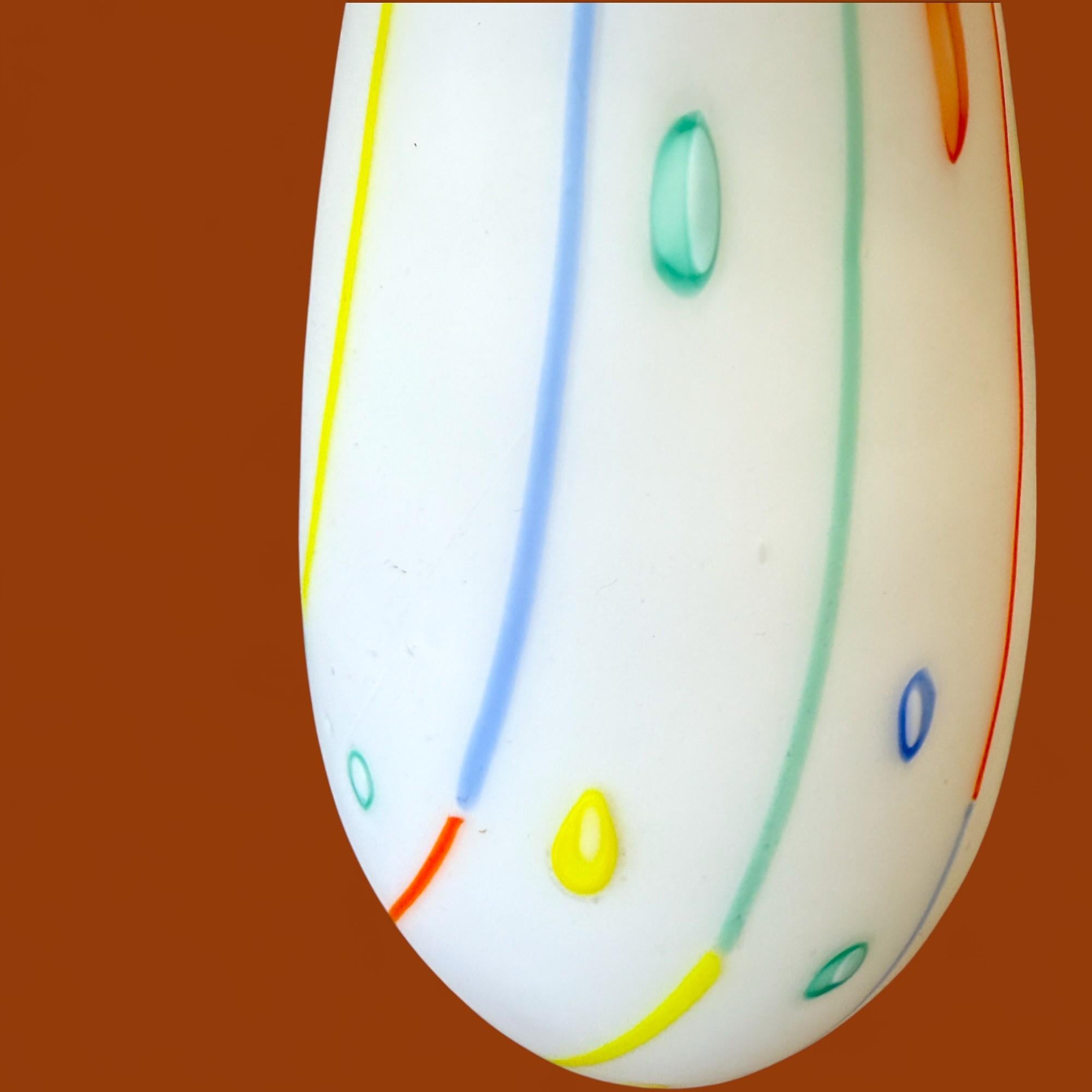Lampe vintage POP en verre de Murano et chrome peinte à la main, circa 1970 en vente 4