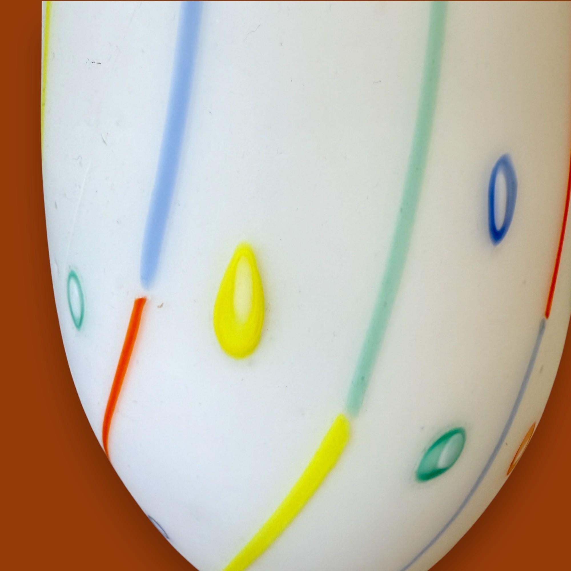 Lampe vintage POP en verre de Murano et chrome peinte à la main, circa 1970 en vente 5