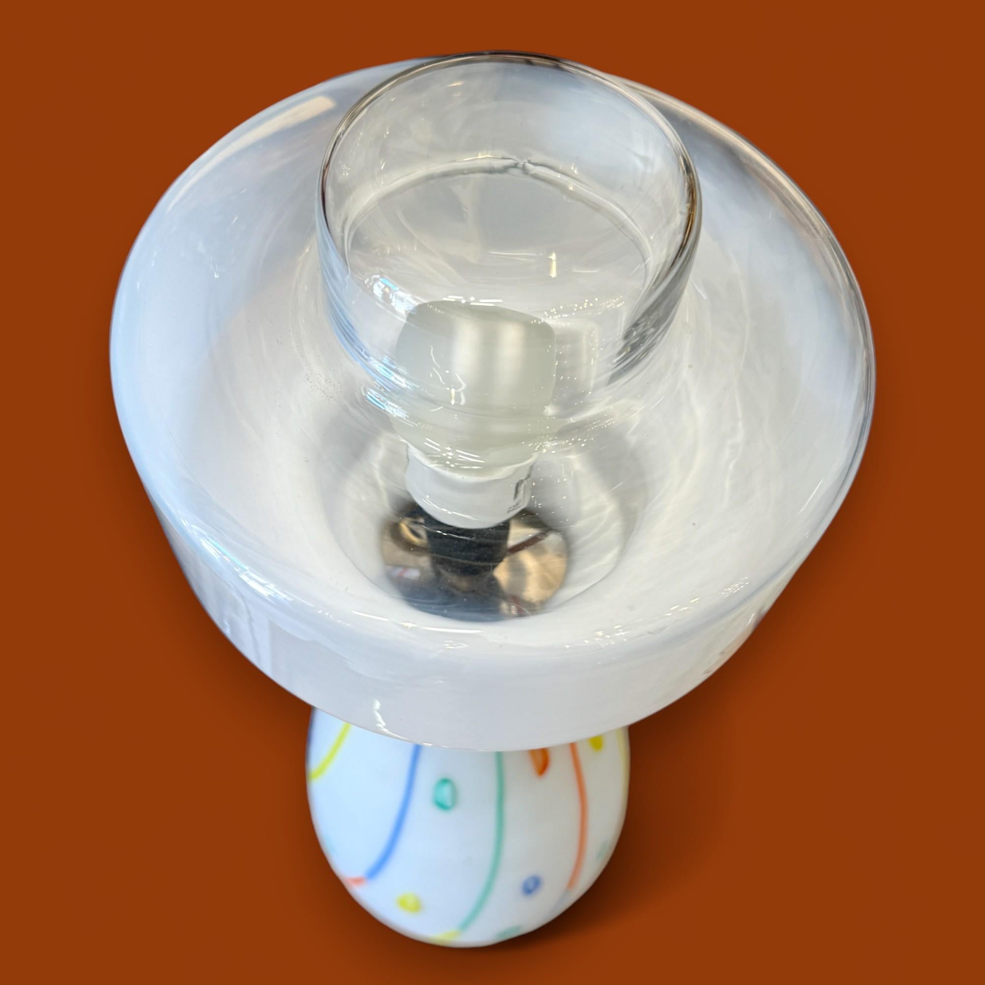 Fin du 20e siècle Lampe vintage POP en verre de Murano et chrome peinte à la main, circa 1970 en vente