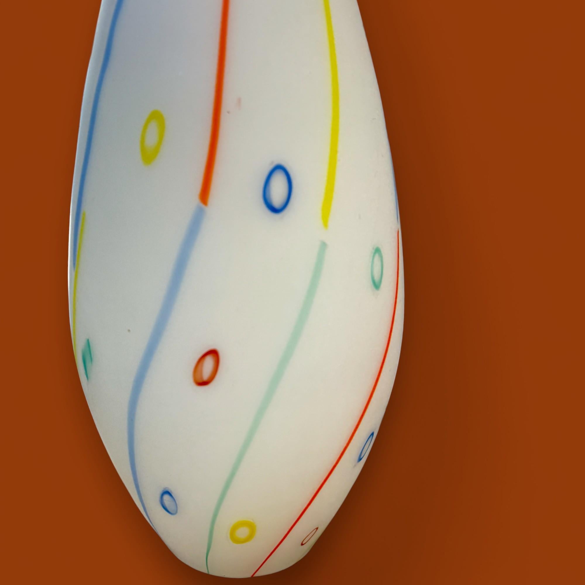 Lampe vintage POP en verre de Murano et chrome peinte à la main, circa 1970 en vente 1