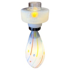 Italian POP vintage Murano glass & chrome lamp hand-painted, circa 1970