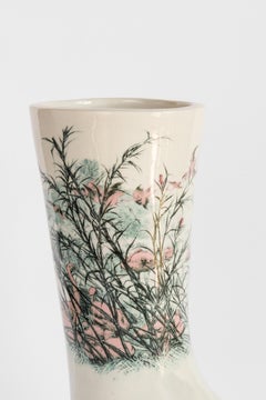 Italian Porcelain Anatomica the Foot, flamingos Decoration by Vito Nesta