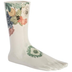 Italian Porcelain Anatomica the Foot, Flowers Decoration by Vito Nesta