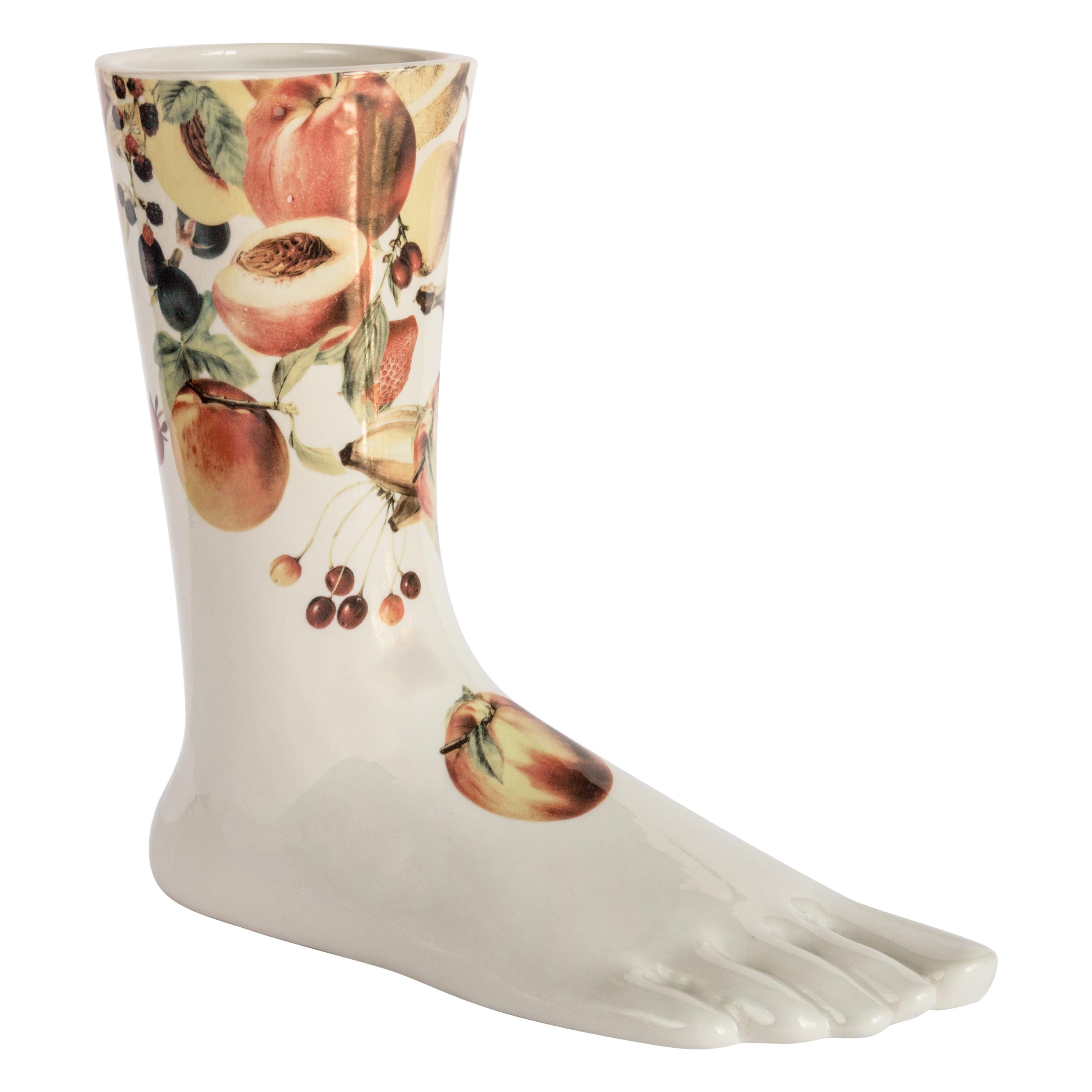 Italienisches Porzellan Anatomica der Fuß:: Früchte Dekoration von Vito Nesta