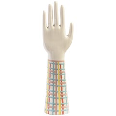 Anatomica, Porcelain Hand with 1990s Grid Decoration by Vito Nesta