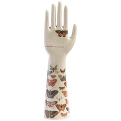 Italian Porcelain Anatomica the Hand, Butterflies Decoration by Vito Nesta