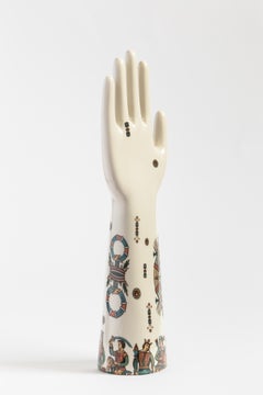 Anatomica, Porcelain Hand with Neapolitan cards Decoration by Vito Nesta