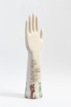 Italian Porcelain Anatomica The Hand, Paesant Decoration by Vito Nesta