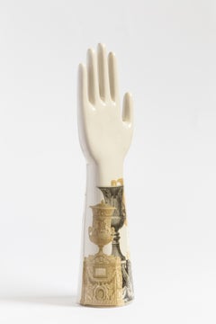 Anatomica, Porcelain Hand with Roma Decoration by Vito Nesta