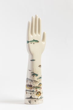 Anatomica, Porcelain Hand with Submarine decoration by Vito Nesta