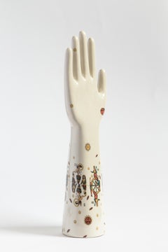 Anatomica, Porcelain Hand with Tarot Cards Decoration by Vito Nesta