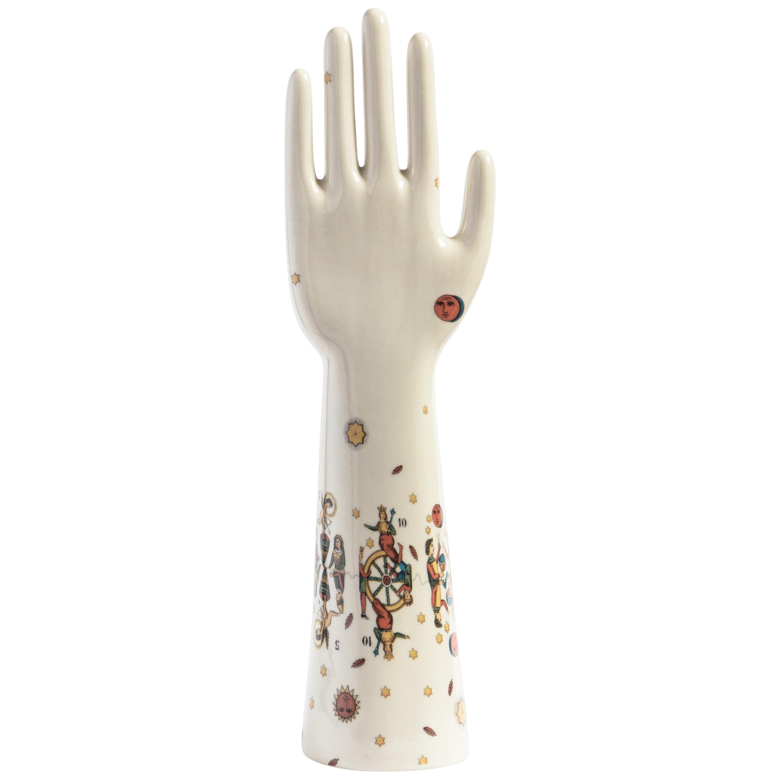 Anatomica, Porcelain Hand with Tarot Cards Decoration by Vito Nesta
