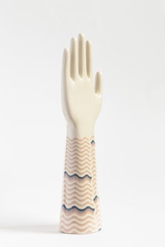 Anatomica, Porcelain Hand with Waves Decoration by Vito Nesta
