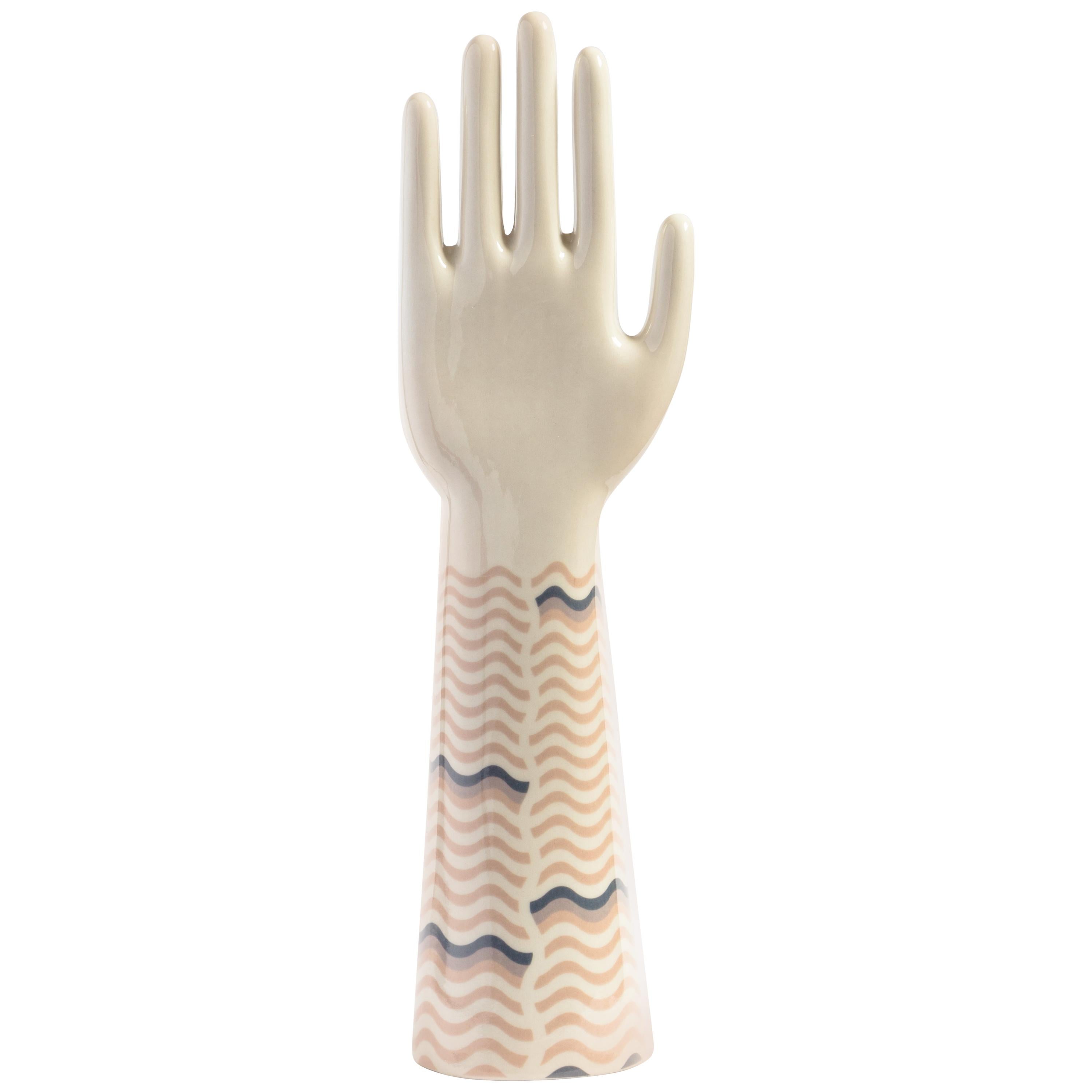 Anatomica, Porcelain Hand with Waves Decoration by Vito Nesta For Sale