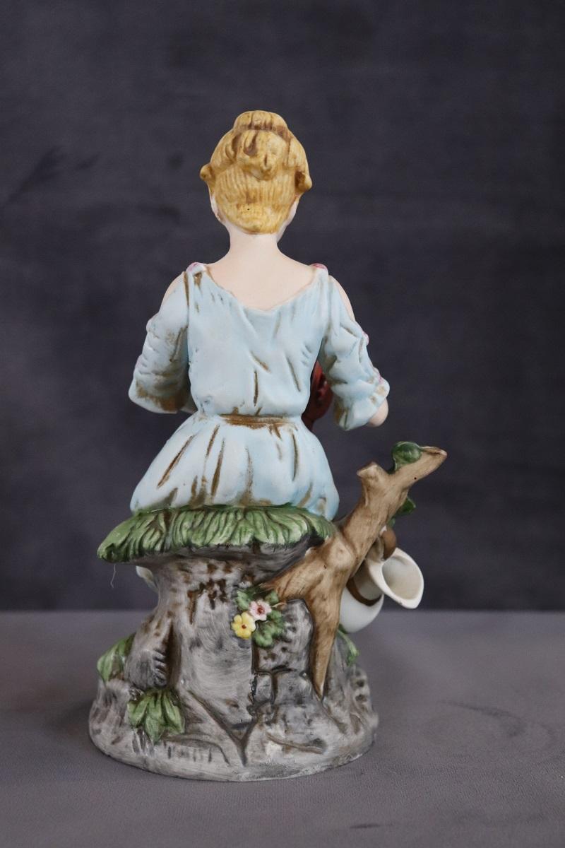 Italian Porcelain Biscuit Hand Painted  In Excellent Condition For Sale In Casale Monferrato, IT