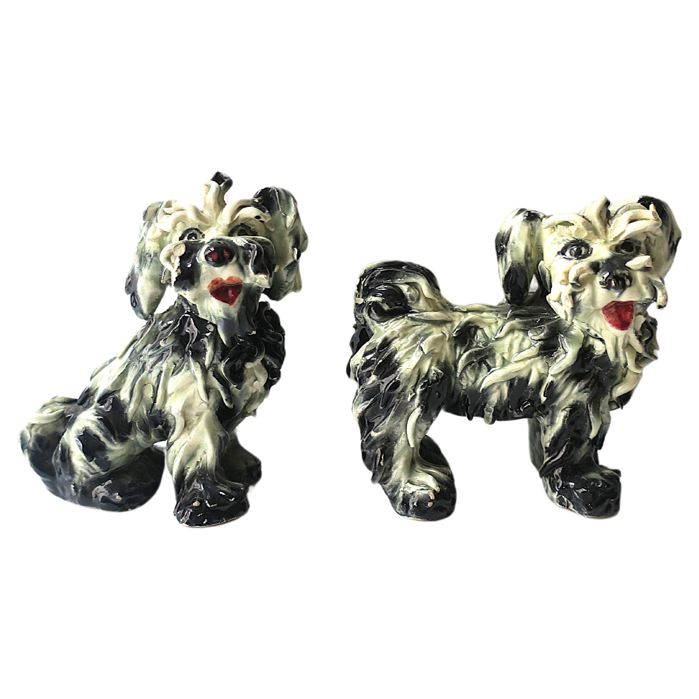 Italian Porcelain Dog Sculptures