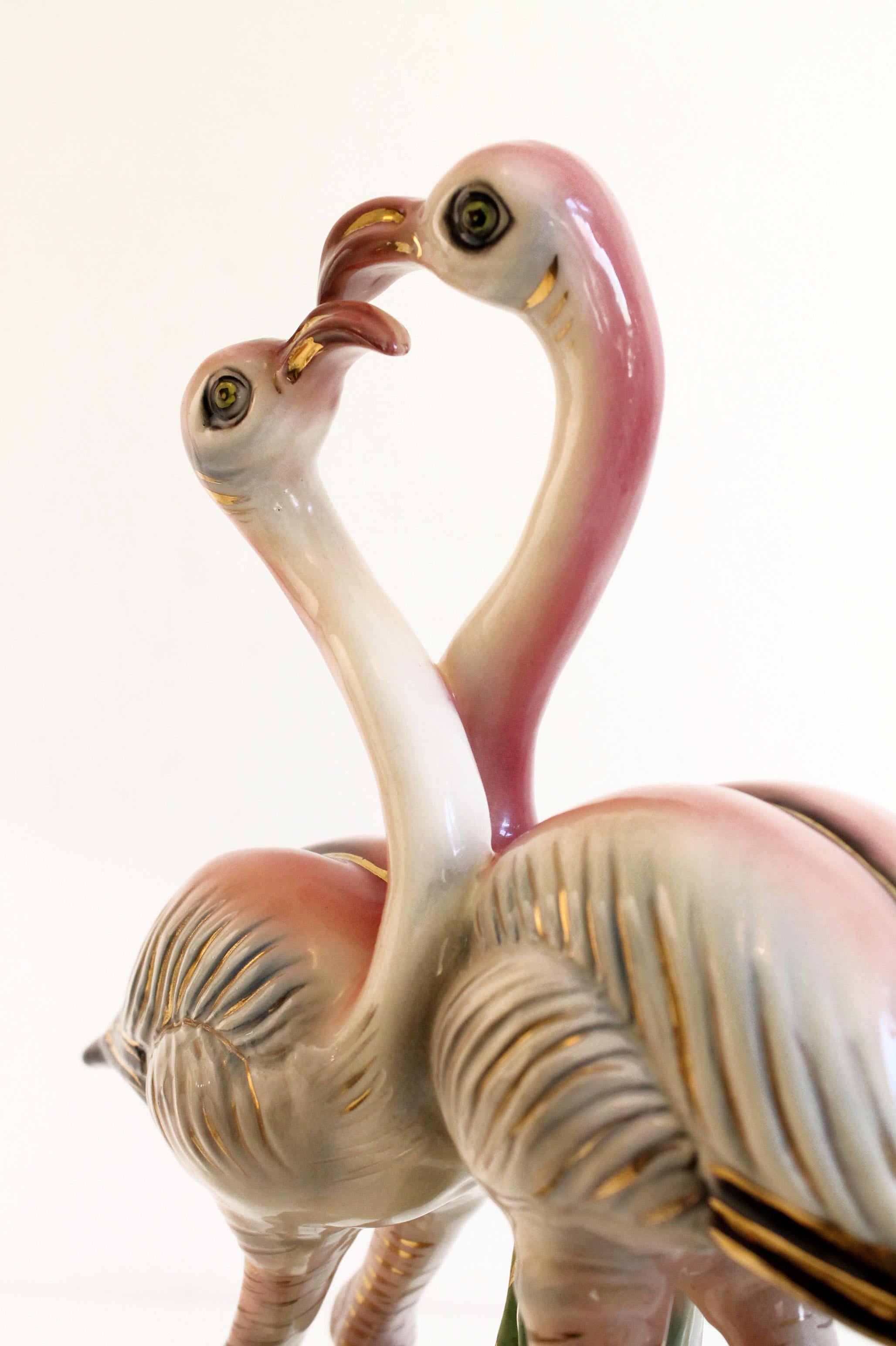 Italian Porcelain Flamingo Statue, 1950s, Bitossi, Italy 'Signed' 4