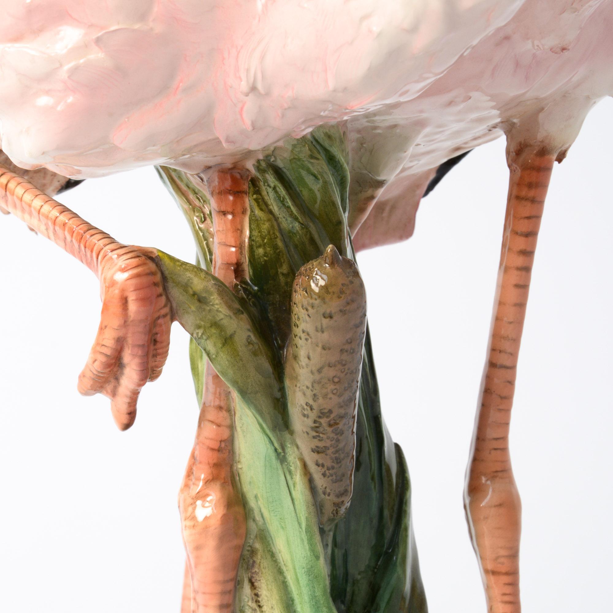 Italian Porcelain Flamingo Statue of the 1950s 2