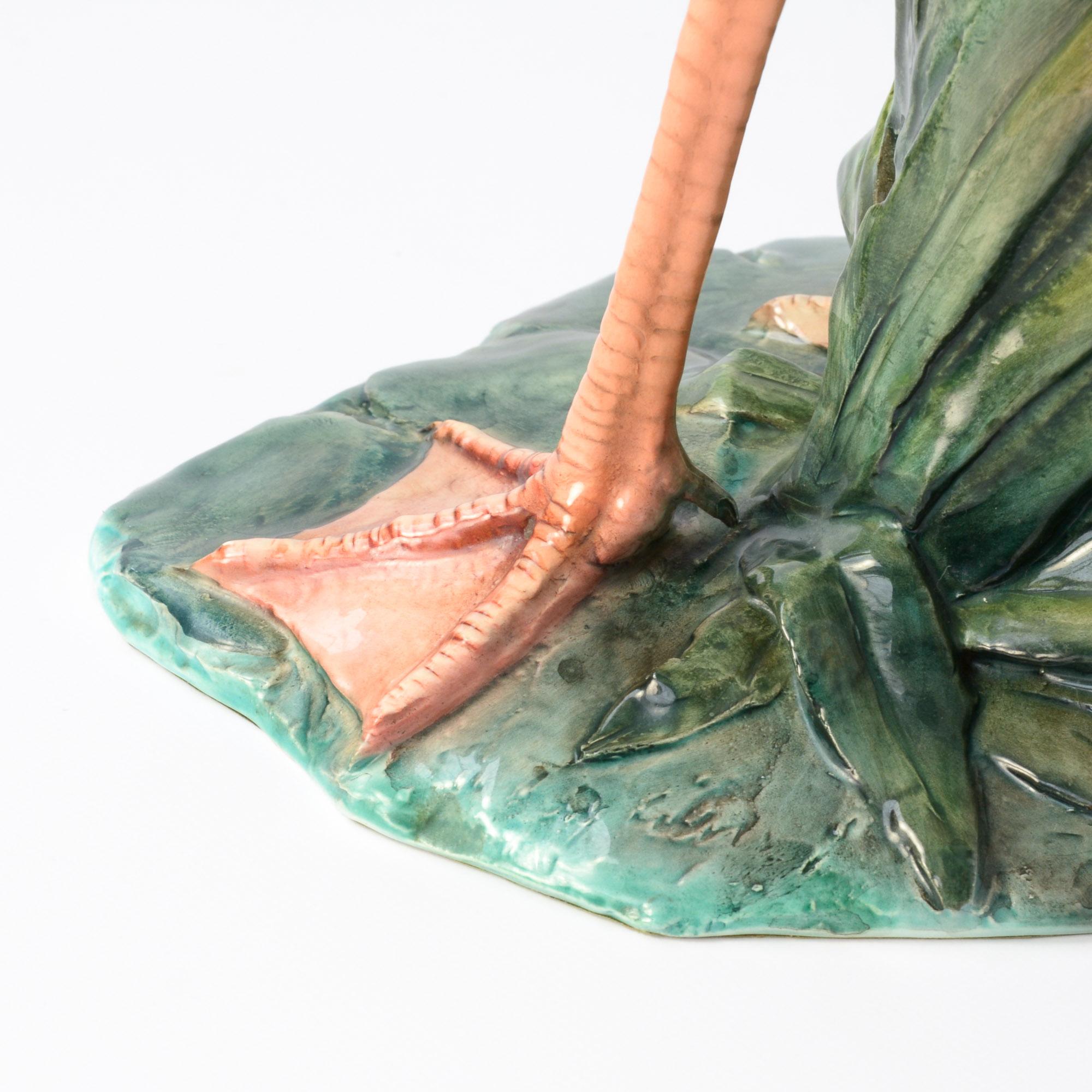 Italian Porcelain Flamingo Statue of the 1950s 3