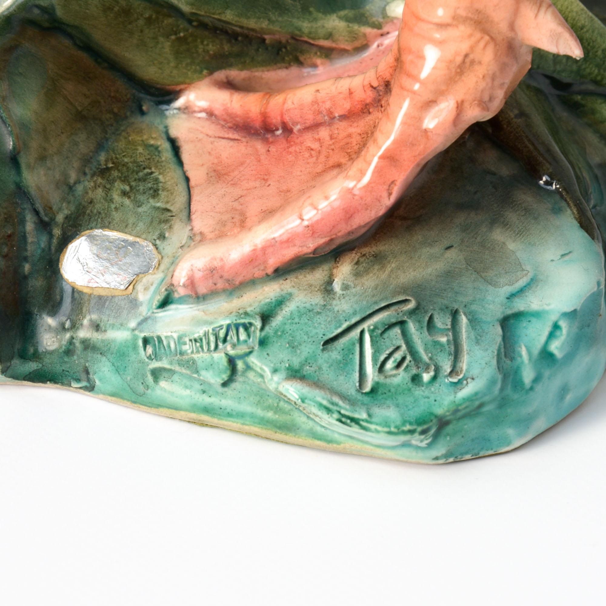 Italian Porcelain Flamingo Statue of the 1950s 4