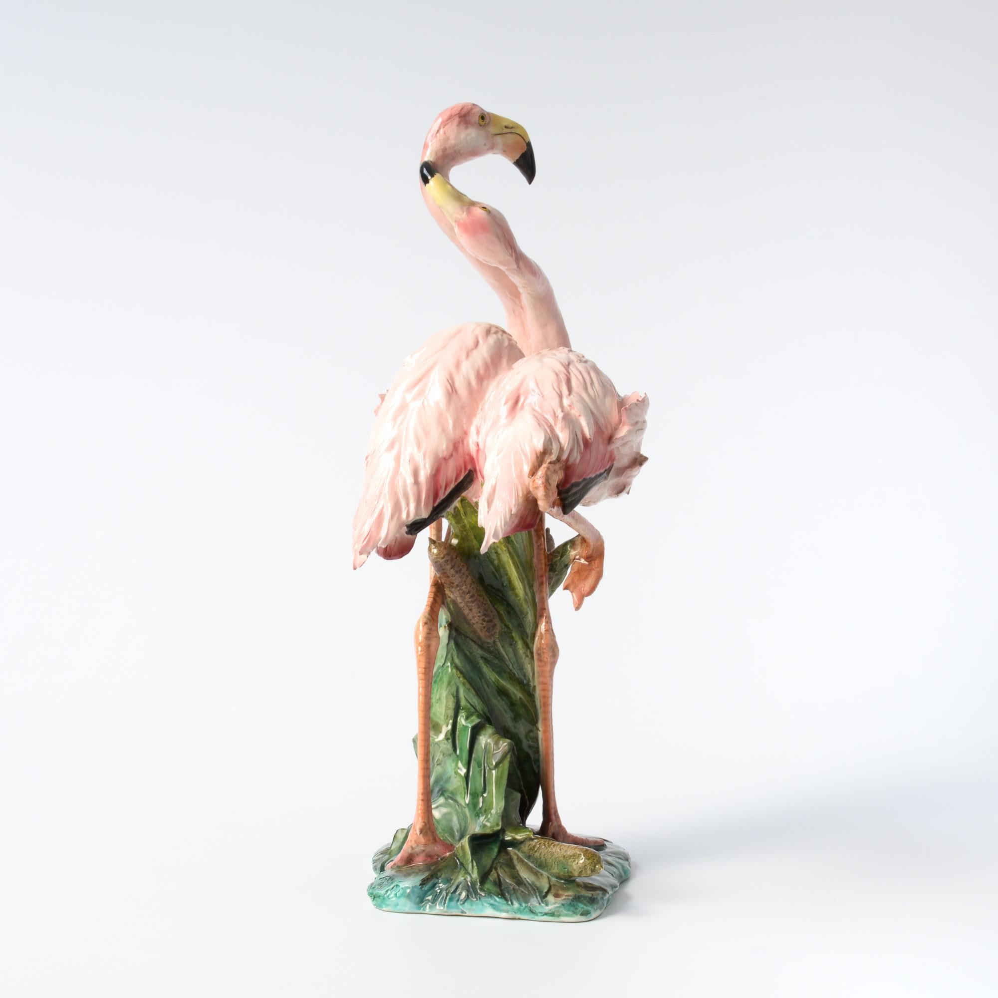 Mid-Century Modern Italian Porcelain Flamingo Statue of the 1950s