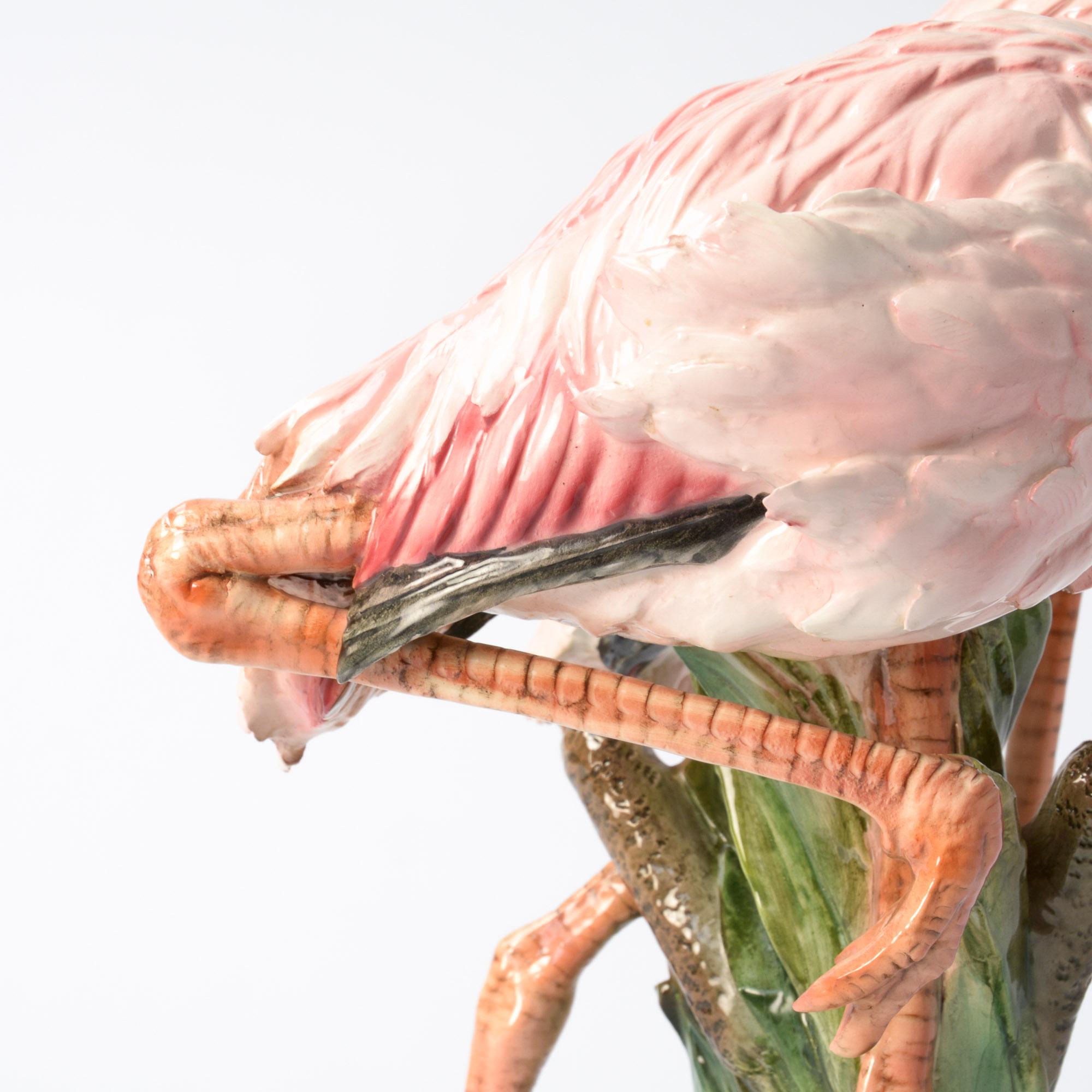 Italian Porcelain Flamingo Statue of the 1950s 1