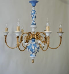 Italian Porcelain Floral Chandelier
