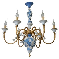 Italian Porcelain Floral Chandelier