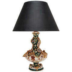 Italian Porcelain Gilded Table Lamp, circa 1970s Italian Porcelain Gilded Table Lamp, circa 1970s