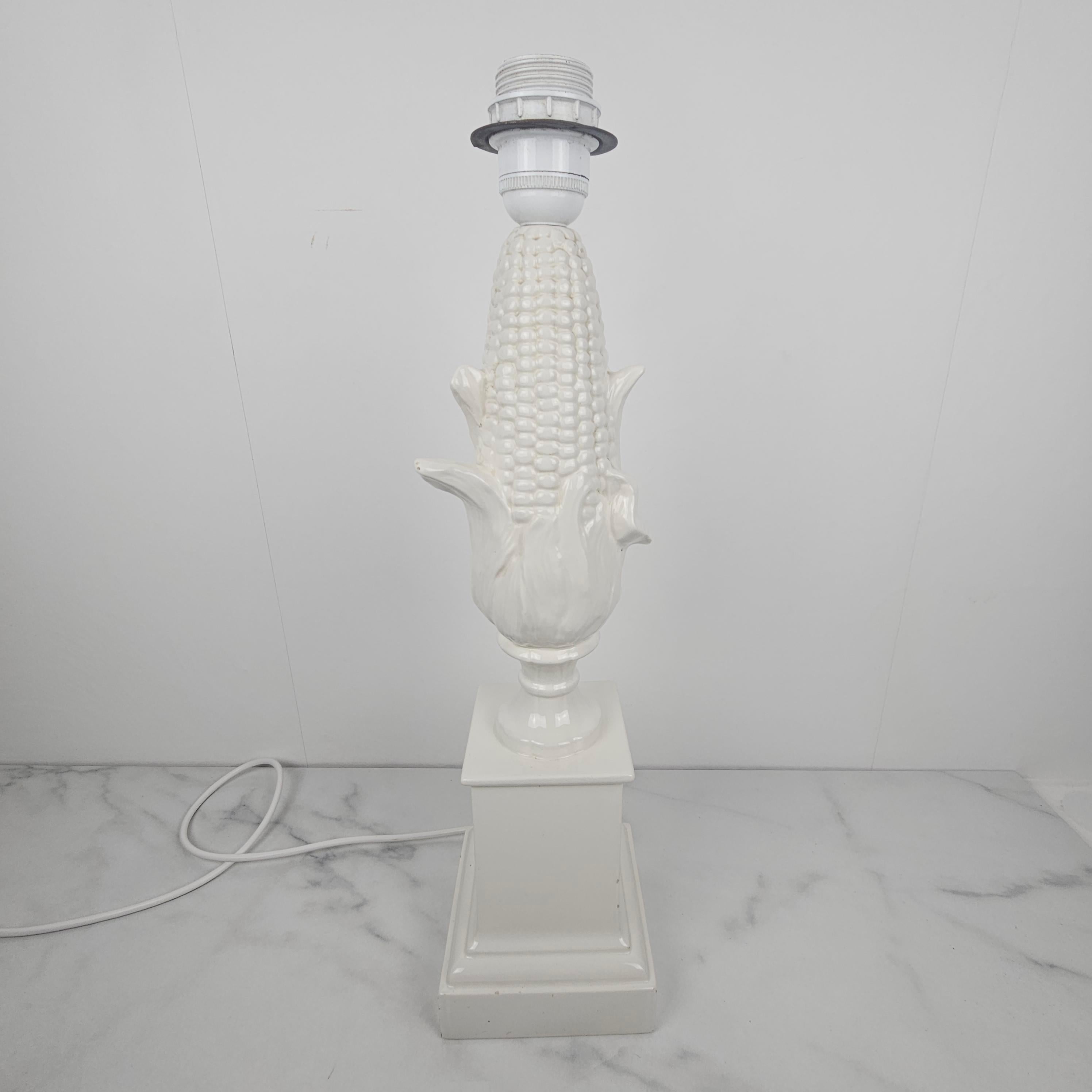 Italian Porcelain Lamp Base – Corn Cob Design by La Farnesiana, Parma 1970's For Sale 4