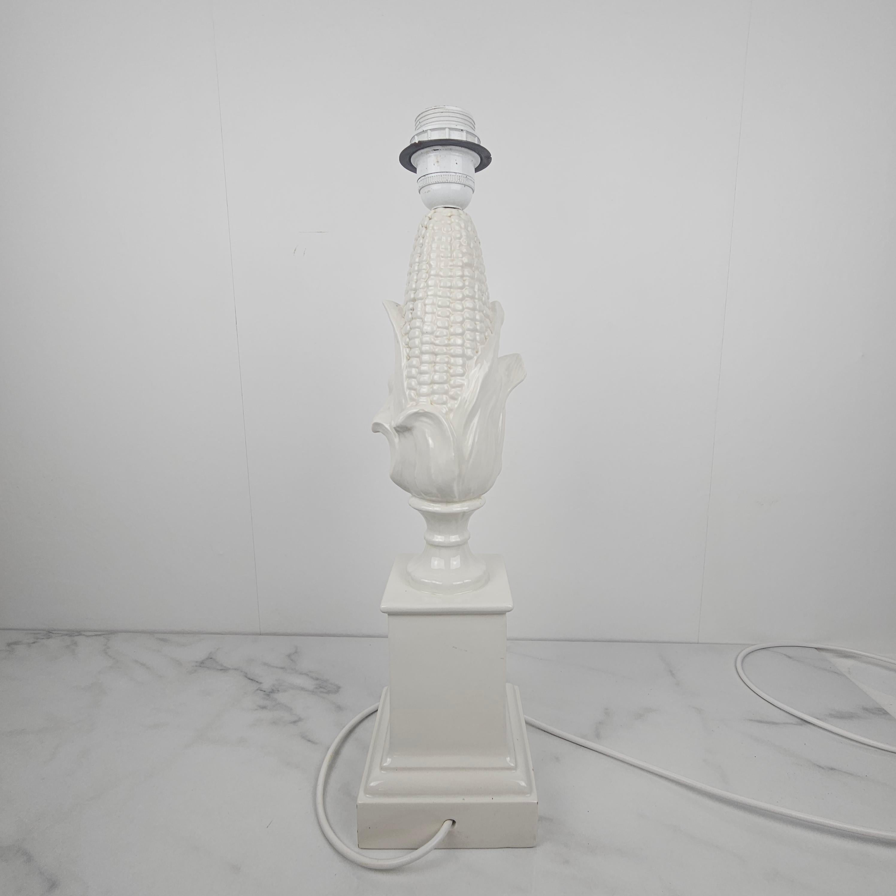 Italian Porcelain Lamp Base – Corn Cob Design by La Farnesiana, Parma 1970's For Sale 1