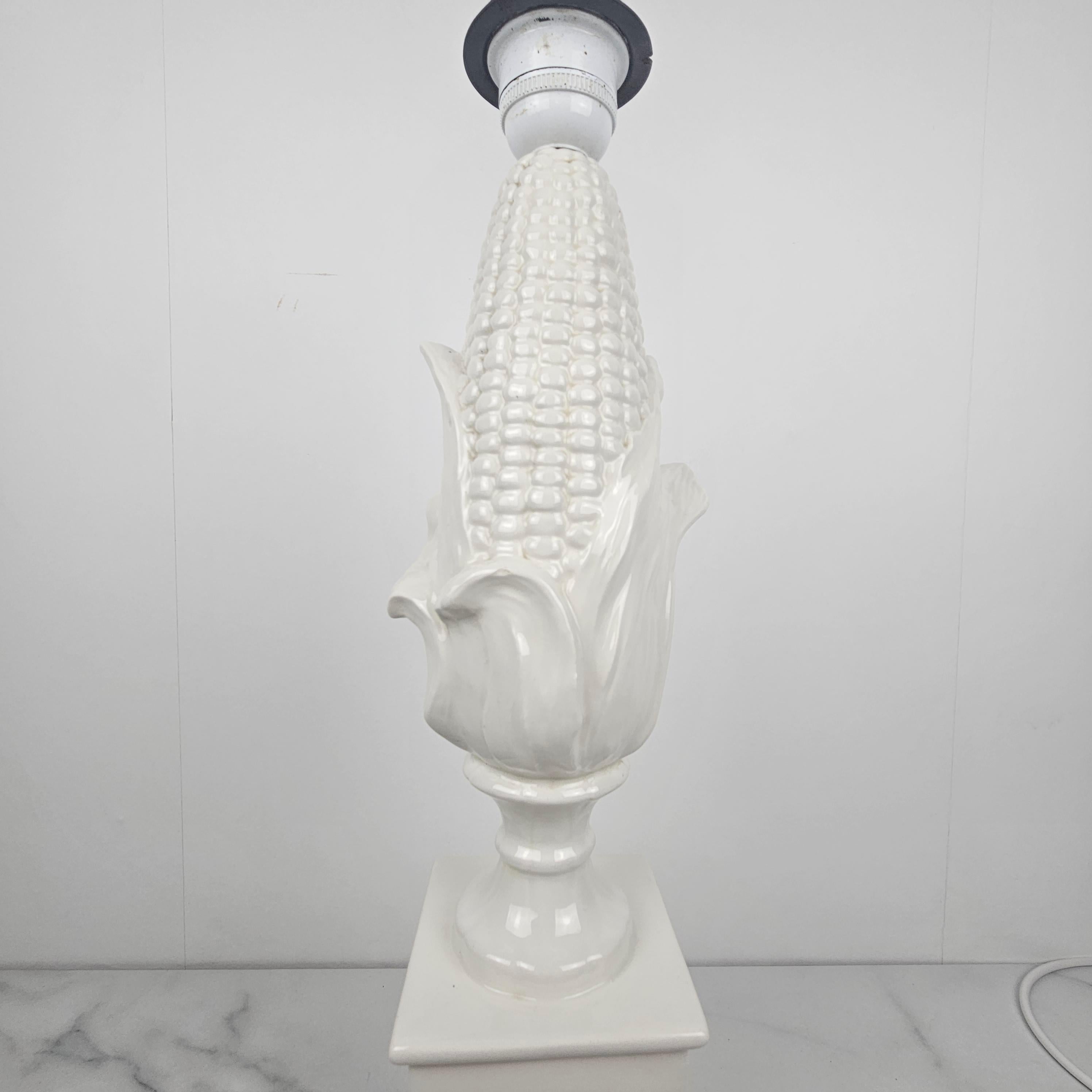 Italian Porcelain Lamp Base – Corn Cob Design by La Farnesiana, Parma 1970's For Sale 2