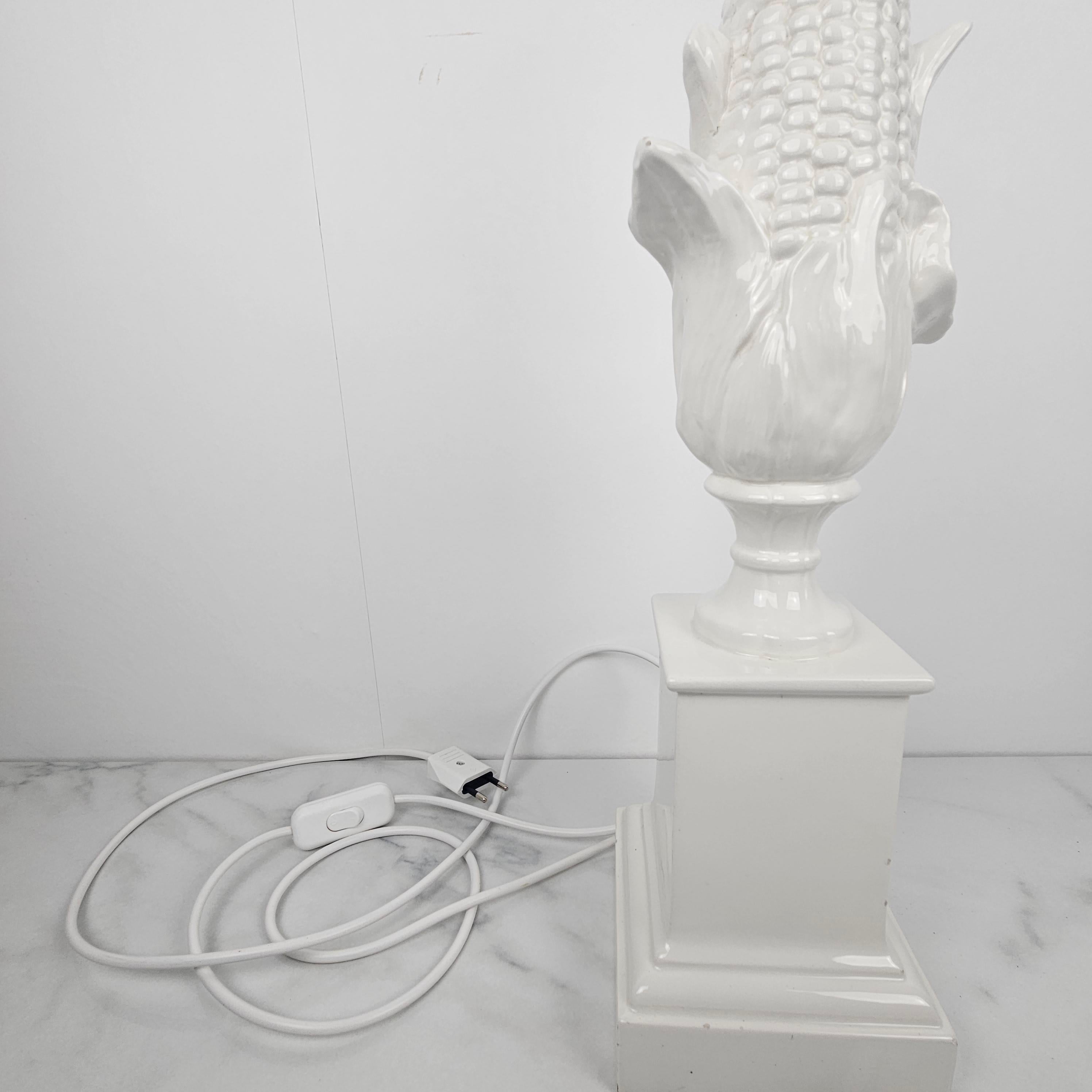 Italian Porcelain Lamp Base – Corn Cob Design by La Farnesiana, Parma 1970's For Sale 3